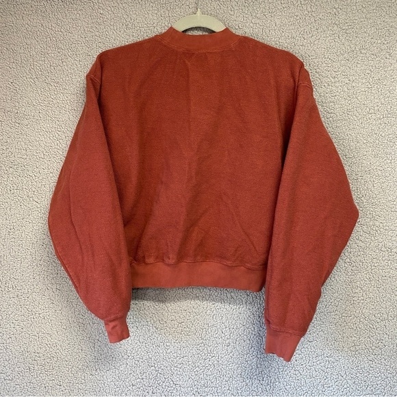Madhappy Inside Out Cropped Brick Red Crew Neck Pullover Sweatshirt Sz XS - Picture 5 of 9